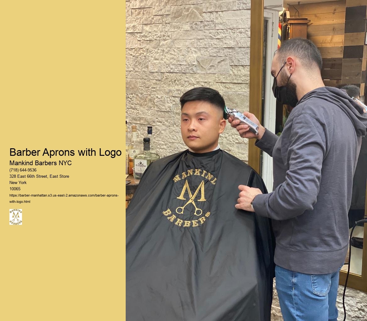 Are there specific design limitations or recommendations for adding a logo to a barber apron?