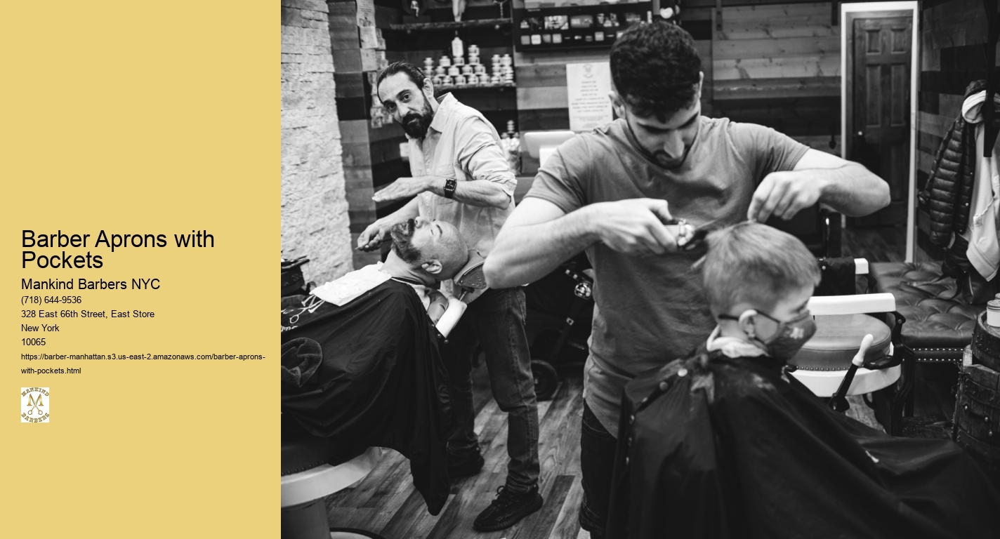 What are the key differences between waterproof and water-resistant barber aprons with pockets, and which is more suitable for a barber's needs?