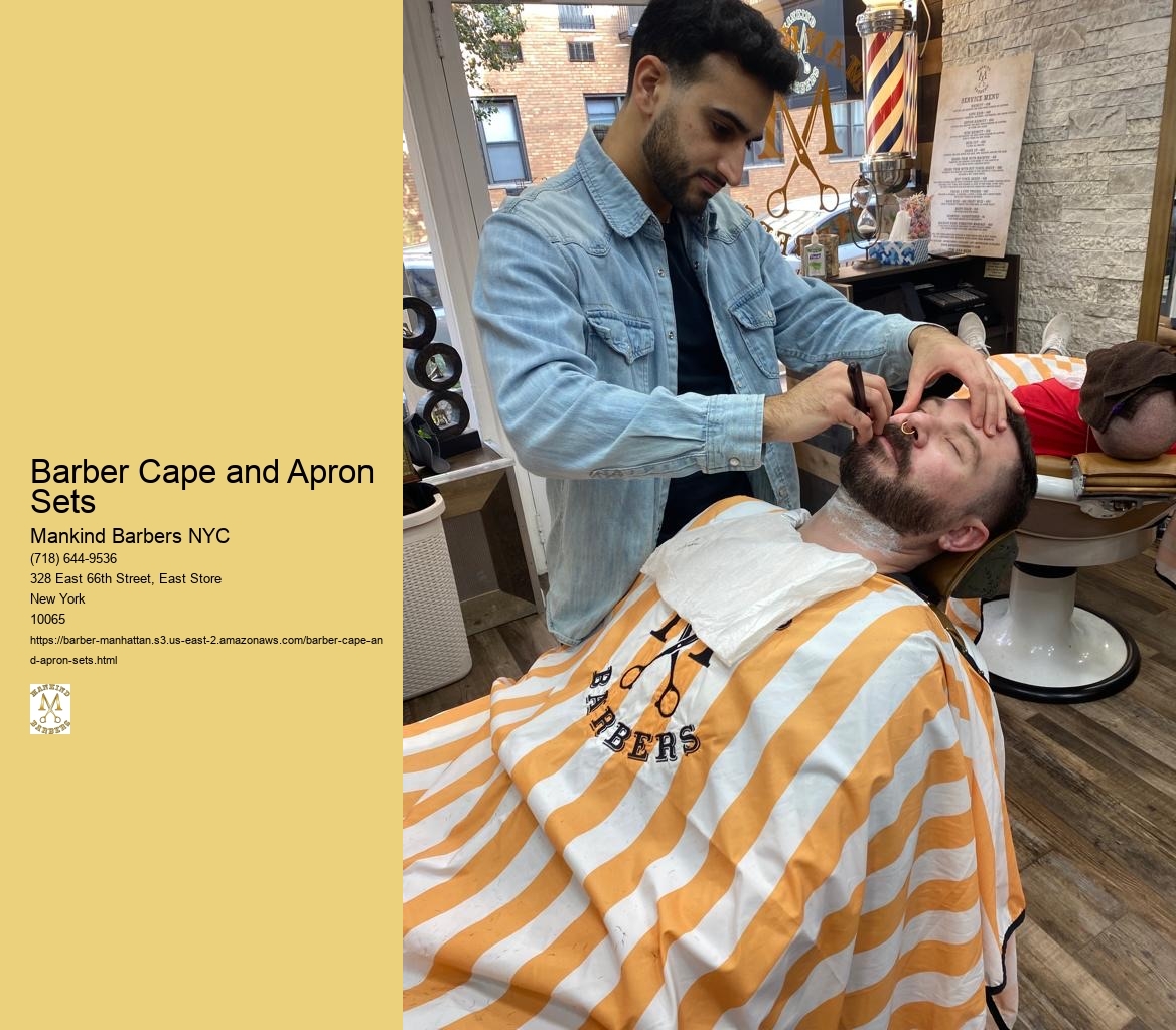 How can barbers ensure a proper fit for their capes and aprons to accommodate different body types and sizes?