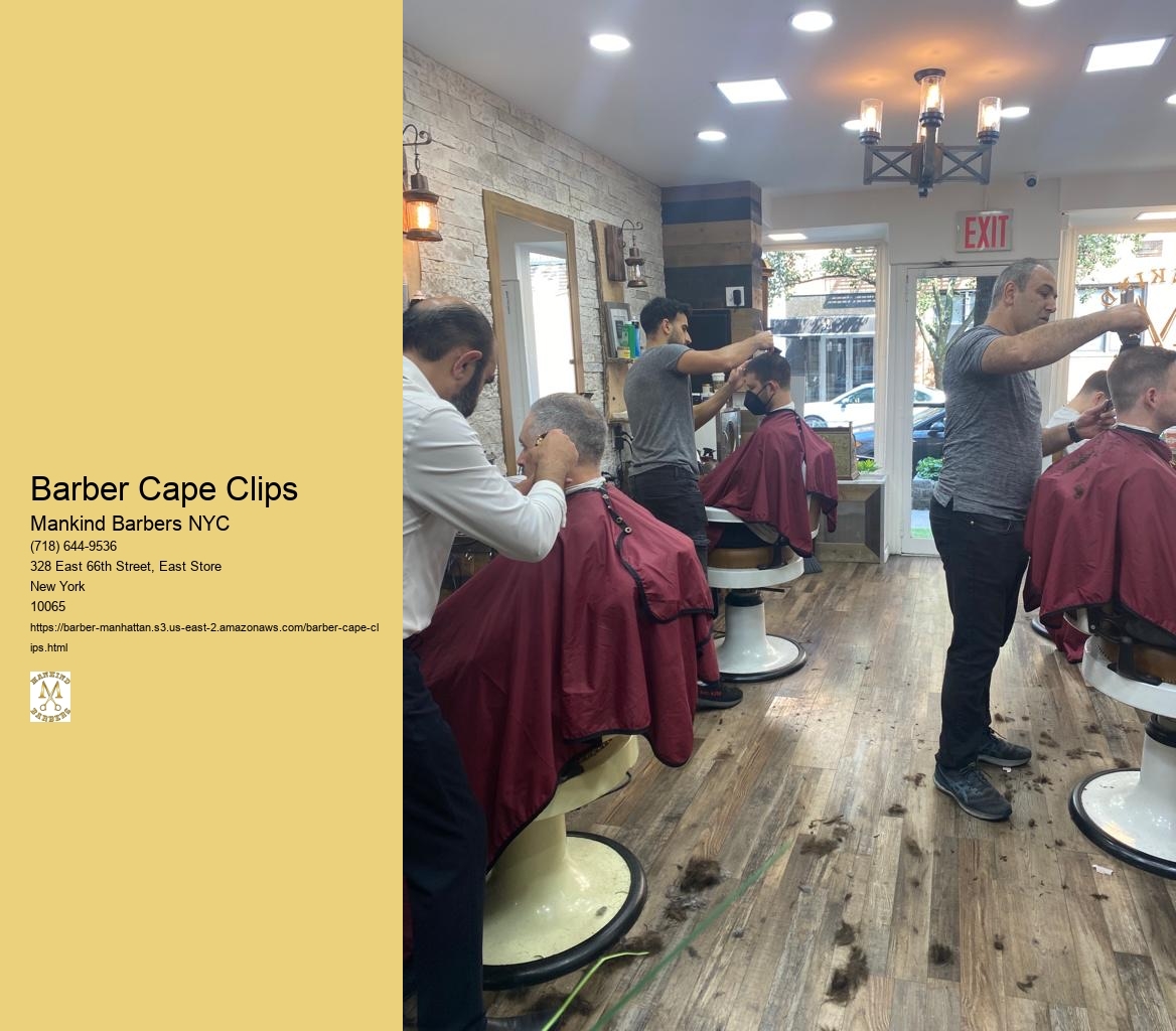 Are there specific techniques for using barber cape clips to secure the cape without causing discomfort to the client?