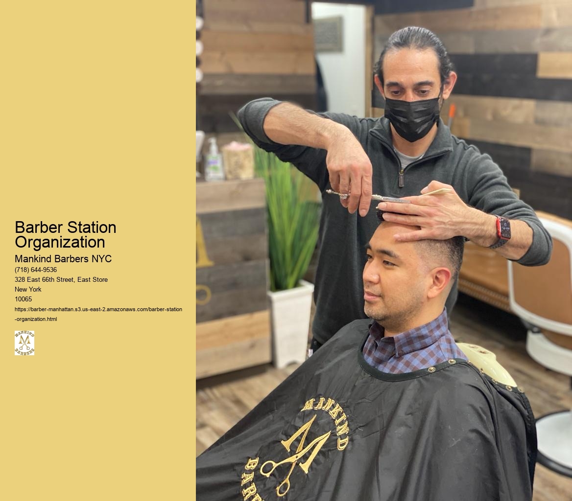 What are the most effective ways to declutter and streamline a barber station to enhance productivity and client experience?