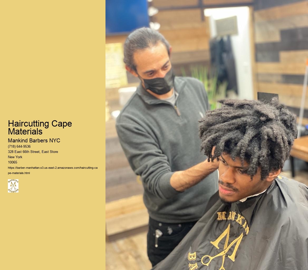 How do the different materials used for haircutting capes affect their ease of cleaning and maintenance?